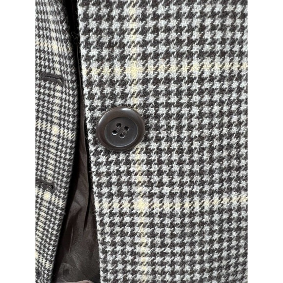 Pendleton Women's 100% Wool Cropped Blazer Herringbone Check Brown Size 14 EUC - Picture 8 of 9